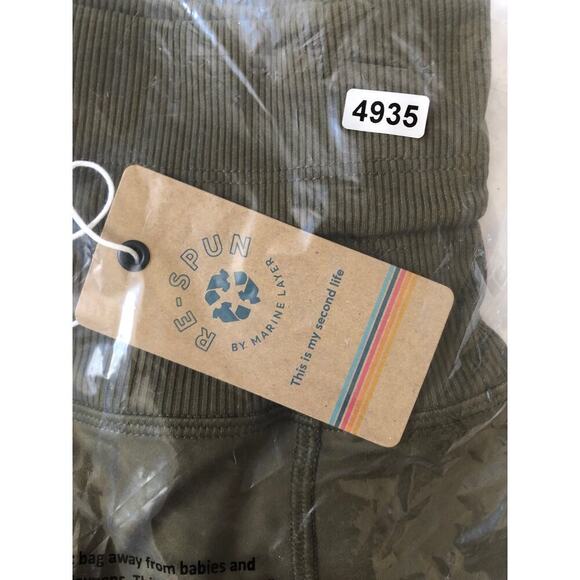 Marine Layer Slim Sport Jogger Pants Rib Drawstring Waist Olive Green NWT Small - Picture 8 of 9